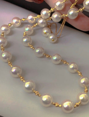 Colar de Perolas Pearl 18K + Par de Brincos Pearl Luxury