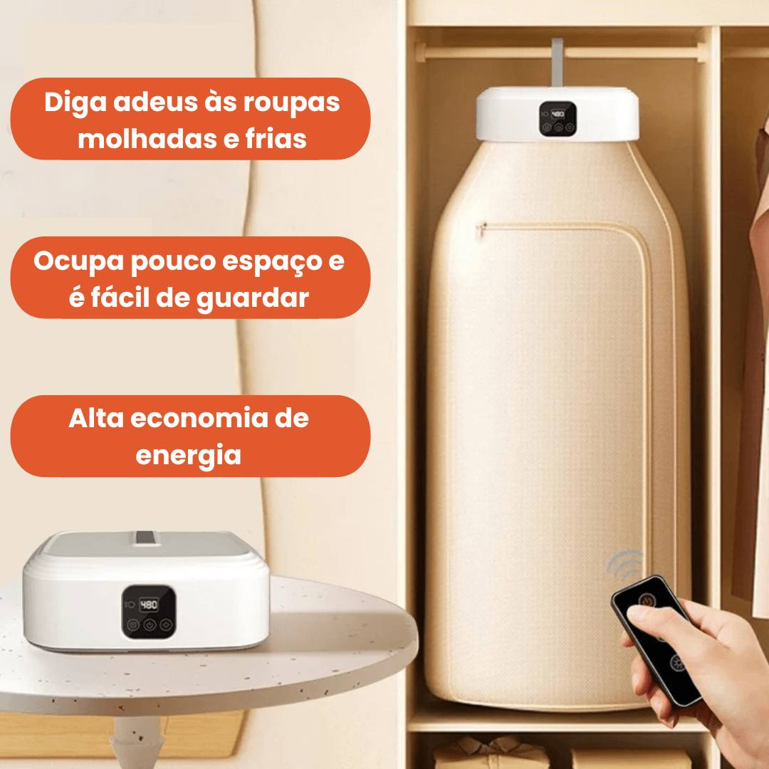 Secador de Roupas Portátil FIORY 600W - Flash Dryer + Capa de secagem 🎁