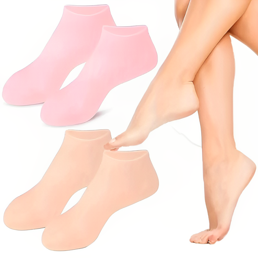 Meias de Silicone FIORY - Tratamento contra rachaduras, calos e pele seca - Compre 1 leve 3