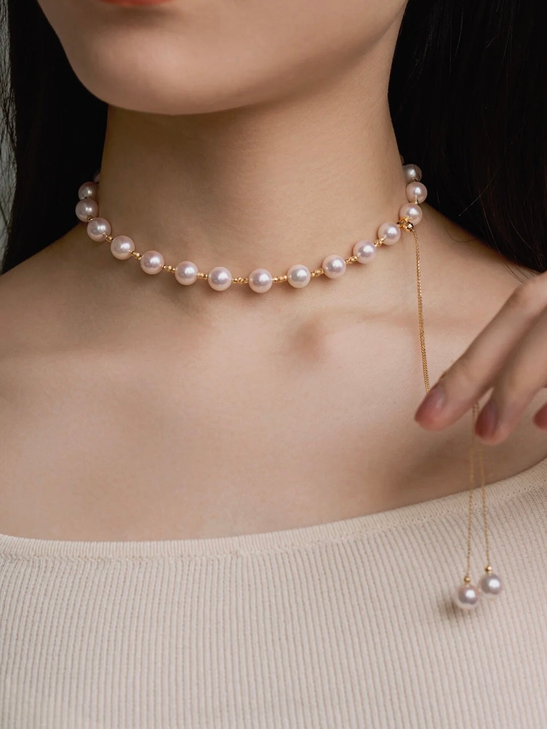 Colar de Perolas Pearl 18K + Par de Brincos Pearl Luxury