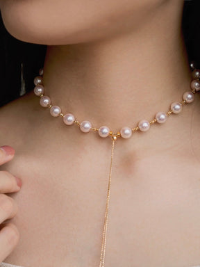 Colar de Perolas Pearl 18K + Par de Brincos Pearl Luxury