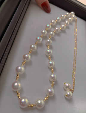 Colar de Perolas Pearl 18K + Par de Brincos Pearl Luxury