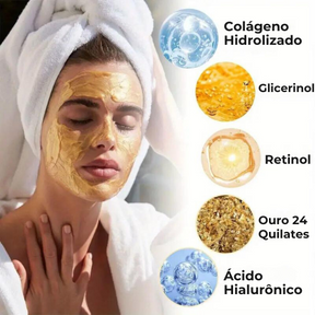 OuroVitality - Máscara Facial Rejuvenescedora de Ouro 24 Quilates com Ácido Hialurônico + Brinde Exclusivo🎁