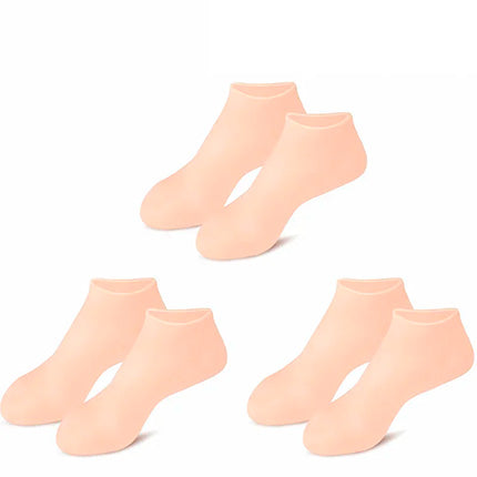 Meias de Silicone FIORY - Tratamento contra rachaduras, calos e pele seca - Compre 1 leve 3