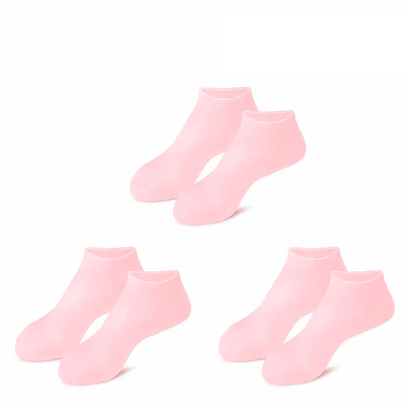 Meias de Silicone FIORY - Tratamento contra rachaduras, calos e pele seca - Compre 1 leve 3