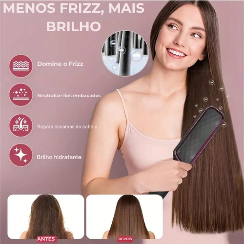 Escova Alisadora de Cabelos Bivolt 5 em 1 FIORY + Brinde Surpresa 🎁