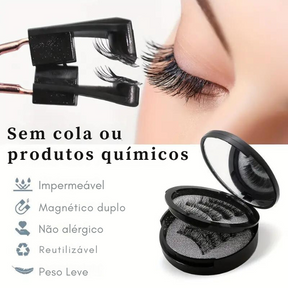 Cílios Magnéticos Pro lashes 3D + Aplicador, Espelho e 15 pares de cílios magnéticos reutilizáveis 🎁